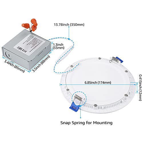 Torchstar 6 Inch Slim Recessed Lighting With Junction Box, Basic Series Ultra Thin Led Recessed Light 3000K Warm White, 12W 1000Lm Dimmable Led Downlight, Etl & Energy Star, Pack Of 6 #TOP3