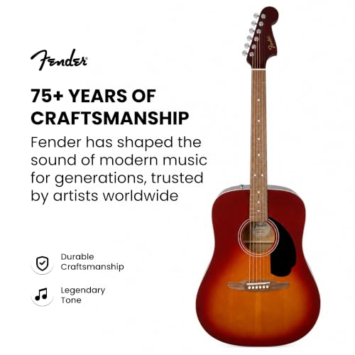 Image of Fender California Redondo Dreadnought Acoustic Guitar - Garnet Burst