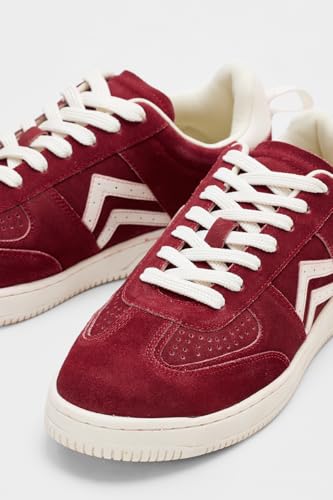 Image of SNITCH Men's Sneakers | Premium Leather Suede Upper & Durable TPR Outsole | Soft Padded Collar & Chevron Detailing | Lightweight Casual Sneakers