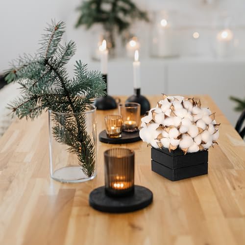 Cossette en coton sous vase en bois véritable déco maison - 3