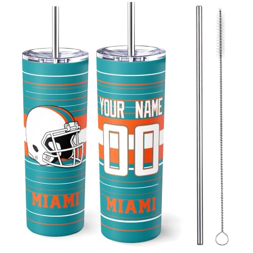 Image of Miami Tumbler 20oz Travel Mug Custom Name and Number Gifts