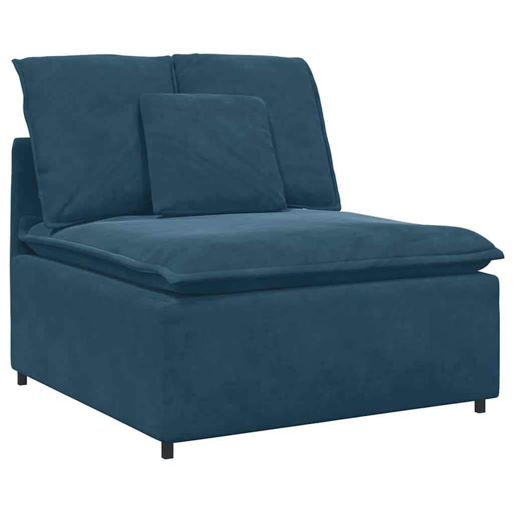Sofá modular con reposapiés de terciopelo azul, 312 x 205 x 64 cm, elemento de montaje de 4 piezas con cojín, sofá esquinero versátil y esquina acolchada para salón, salón y cine en casa