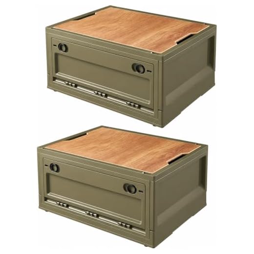 RMAN 2er Set Aufbewahrungsbox mit Deckel 38L Campingbox mit 4 Rollen Campingschrank Faltbar Kofferraum Organize Camping Zubehör für Reisen im Freien, Camping, Familie - Grün