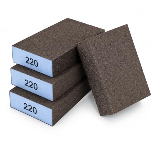 Sanding Sponge Coarse Medium Fine Grit Sanding Block Sander Sponges for Drywall Metal Sandpaper Sponge Sanding Blocks for Wood (4 220 * 4)