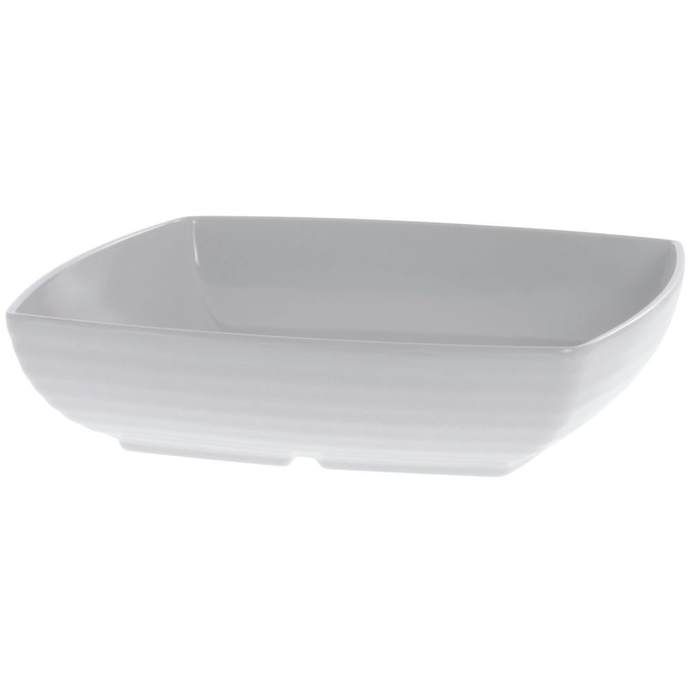 G.E.T. Milano Ribbed Collection 4 qt Square White Melamine Bowl - 11"L x 11"W x 3"H by G E T ENTERPRISES LLC – 4.0 quarts, Melamine, White, Model ML-69-W