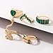 Bestleey Vintage Rings Set for Women Chunky Green Cubic Zirconia Stacking Rings Statement Shaped Heart Butterfly Adjustable Ring Simple Fashion Engagement Party Jewelry (Green)