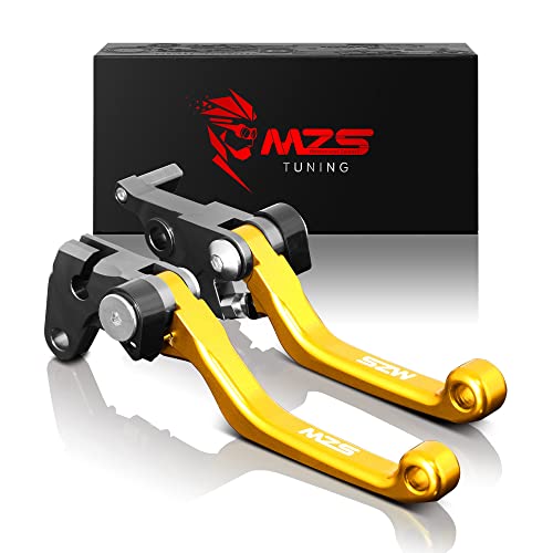 Image of MZS Gold Dirt Bike Brake Clutch Levers Pivot Adjustable CNC Compatible with YZ125 YZ250 15-26 / YZ250F 2009-2026 / YZ426F YZ450F 09-23 / YZ125X 17-26 / YZ250X 16-23 / YZ450FX 19-23 / YZ250FX 20-26