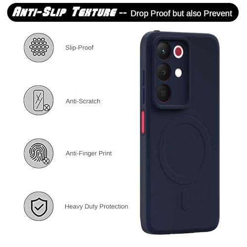 Image of Back Cover | MagFit Ring Design (Non-Magnetic) | Shockproof Protection | Anti-Slip Grip | Raised Camera Edges | Slim Protective Case for Realme 15x 5G / C85 5G / Narzo 90x 5G (Steel Blue)