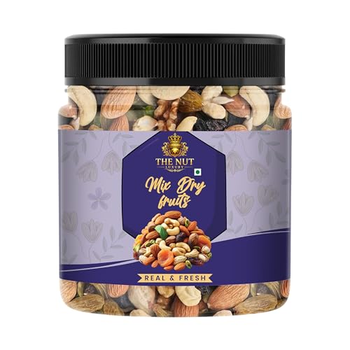 Image of THE NUT LUXURY Mixed Dry Fruits 100gm | Premium Nut & Dried Fruit Mix | Healthy Snack Blend of Almonds, Cashews, Dates, Black Raisins & Green Raisins | Perfect for Fasting, Energy Boost & Daily Nutrition