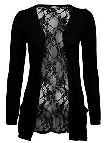 BODYWEAR LTD Cardigan da donna in pizzo con tasca aperta,