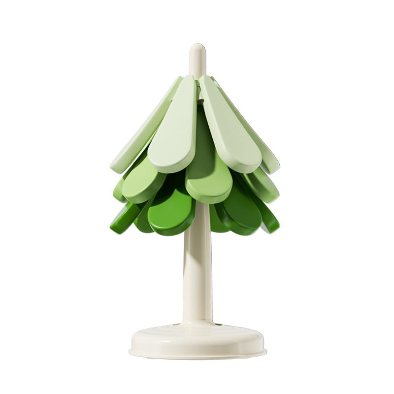 Homstrack クリスマスツリー型鍋敷き 折りたたみ式 耐熱シリコン なべしき おしゃれ 台所・ダイニング用 キッチン装飾 断熱＆火傷防止 大型鍋対応 防水・防カビ 収納ホルダー付