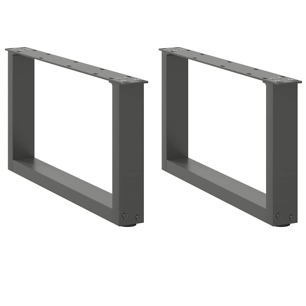 SXZenSpace U-Shaped Coffee Table Legs Anthracite 60x30-31 cm Set of 2 Heavy-Duty Powder-Coated Steel Desk Adjustable Feet for Living Room, Office, Bedroom