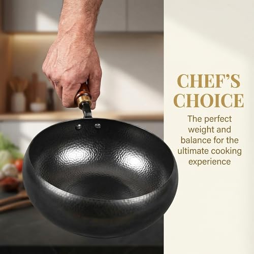 Wok de Hierro Japonés con Tapa de Madera 10IN miniatura 4