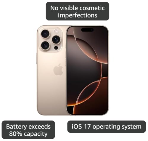 Image of Apple iPhone 16 Pro, 128GB, Desert Titanium - Unlocked (Renewed)