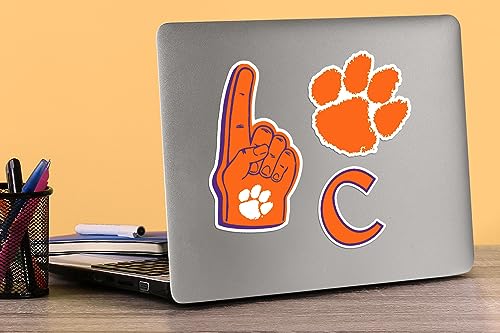 Image of Clemson University Premium Vinyl Sticker Pack - 8 Waterproof Tigers Decals for Laptop, Water Bottle, Tablet, Car, Skateboard & More - Officially Licensed Variety Set