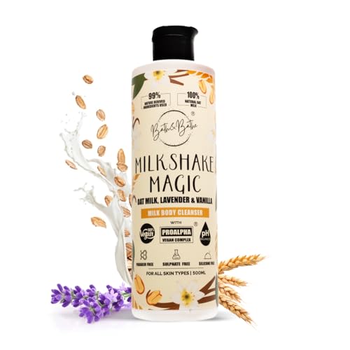 Image of Bath&Bathe Milkshake Magic Body Wash - Vanilla, Lavender & Oat Milk| Sulfate-Free, Paraben-Free Body Cleanser | Soothing & Hydrating for Silky Smooth Skin, 500 ml