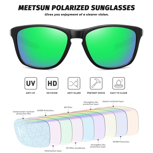 Image of MEETSUN Polarized Sports Sunglasses for Women Men Driving Running Cycling Fishing Sun Glasses UV400 Protection