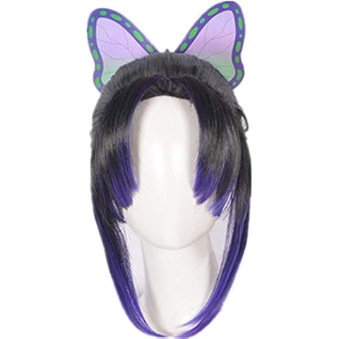 Anime Cosplay Wig, Demon Slayer Wig, for Halloween, Party, Carnival, Nightlife, Concerts, Weddings (Kochou Shinobu Wig) Cover