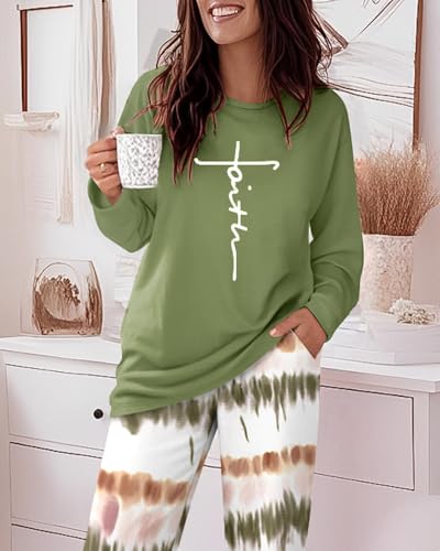 CHICME Womens Pajamas Sets 2 Piece Long Sleeve Lounge Set 2025 Loose Pants Pj Sets Loungewear with Pockets3