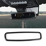 Car Rear View Mirror Protector Cover Inner Rearview Mirror Trim Frame for Ford F150 2015-2025/Mustang 2009-2025/Bronco 2021-2025/Bronco Sport 2021-2025 Car Interior Accessories (Carbon Fiber Black)