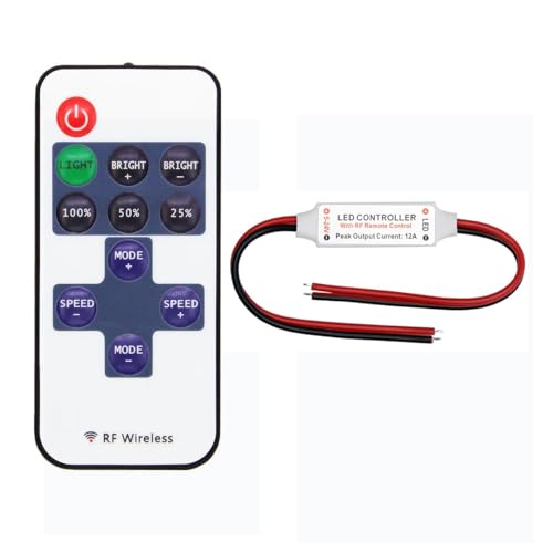 Cleiscry Dimmer monocolore, per strisce LED, controller mini dimmer RF telecomando DC 5 V 12 V 24 V controller per LED