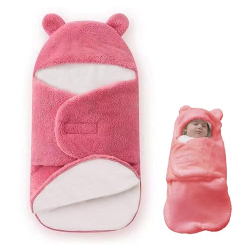Image of XIFAMNIY Newborn Baby Swaddle Sleep Sacks, Baby Cute Soft Plush Receiving Blanket, Soft Newborn Sleeping Wraps for Infant 0-3 Months