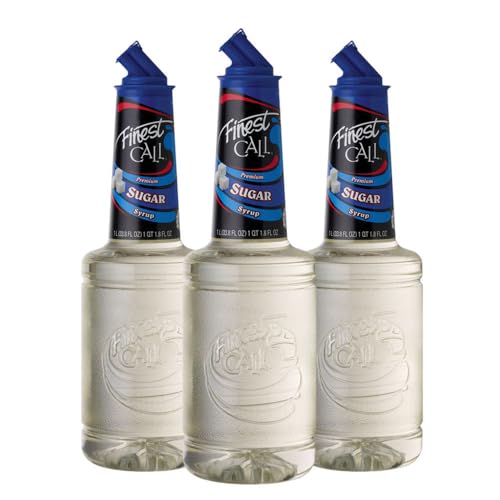 Finest Call Premium Pure Cane Sugar Simple Syrup Mix, 1 Liter Bottle (33.8 Fl Oz), Pack of 3
