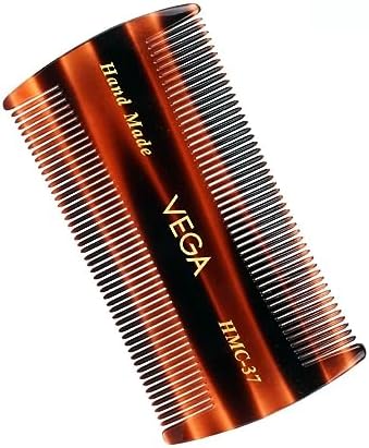 Vega Handcrafted Lice Comb for Men & Women, Detangling, Daily Grooming | Made from Cellulose Acetate Non-petroleum Based Material from Plant, (India's No.1* Hair Comb Brand, HMC-37)