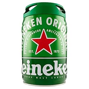 Heineken Pils Bier (1 x 5 l Fass) – Draught Keg Bier-Fass mit Zapfhahn, 5% Alkoholgehalt, 100% natürliche Zutaten…