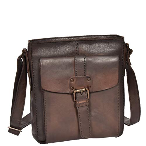 Petit sac à bandoulière vintage homme en cuir marron pour vider vos poches avec style Hol3799