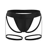 KAREN SPACE Jock Straps Sexy Ice Silk Underwear Funny Play Underwear Athletic Supporters for Men, Black, S
