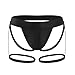 RunHero Jock Straps Hombres Para la Ropa Interior Masculina Sexy Seda de Hielo Funny Play Los Partidarios Atléticos Ropa, Black, L