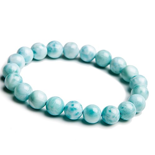 Perle en larimar bleu naturel 9 mm, le cadeau idéal pour passionnés de minéraux