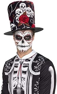 Smiffys Day of The Dead Skull & Rose Top Hat (US)