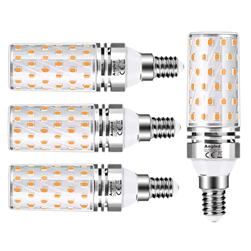 Aogled Ampoules Led E14 12W,1200lm,Équivalent Ampoule Halogène 100w,Blanc Chaud 3000 K,360 Angle,Non Dimmable,Sans Vacillement,AC220-240V,Candélabre E14 Cover