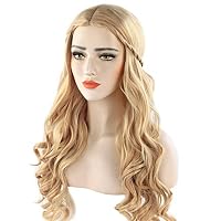 Perruque Bombshell Blonde Ondulée 50cm - Synthétique - Frange - Pour Cosplay, Halloween, Soirée - Filet Respirant
