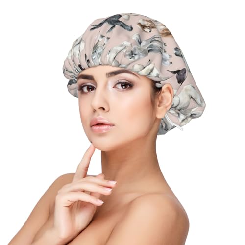 Double Layer Reversible Hair Wrap Satin Sleep Oodles of Poodles Cap Bonnet for Braid Curly Hair Satin Bonnet Black
