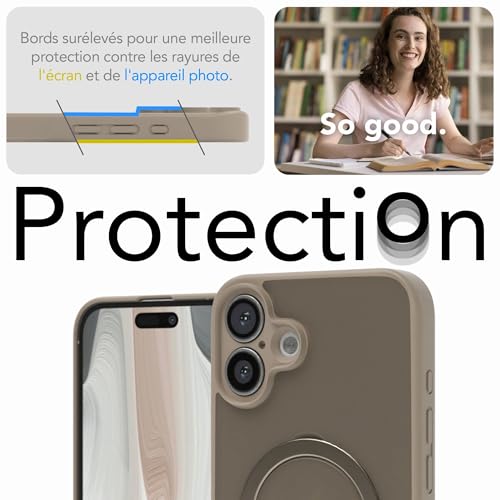 Coque iPhone 16 Plus fine marron mat compatible induction Qi EAZY CASE - 7