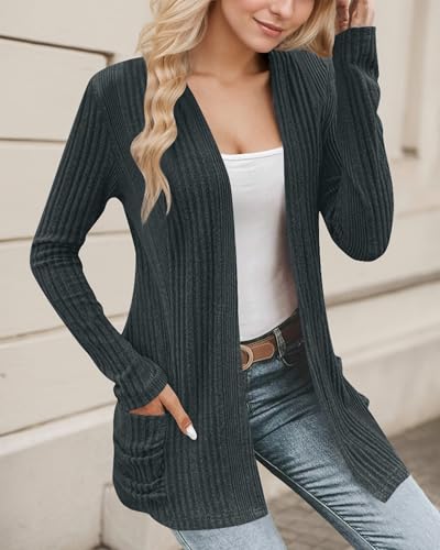Cardigan Sweaters for Women Lightweight Open Front Cardigan 2025 Fall Outfits with Pockets4