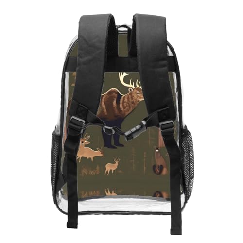 Sac à dos transparent noir avec poches compartiments Lodge Bear multiusage - 2