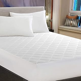 Mattress Protector King Size - White - 152 x 203 x 40 CM Extra Deep Quilted KingSize Mattress Protectors - Mattress Cover with Breathable Padding & 360° Elasticized Belt - Hotel Bedding Experience