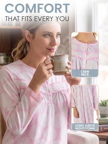 Image of Casual Nights Women's Cozy Long Sleeve Fleece Nightgown