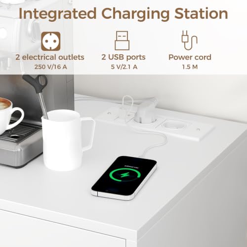 Mueble de cocina de 140 cm con regleta para conectar electrodomésticos sin cables sueltos 6