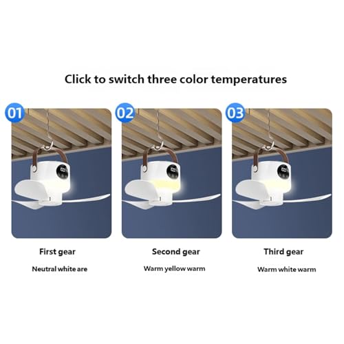 Ventilador colgante USB para camping y lámpara de noche de dormitorio 7