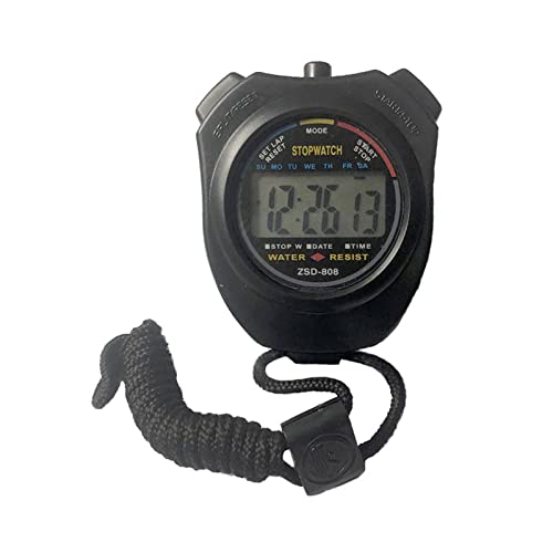 Chronomètre Numérique Sport 0,01 Seconde Étanche Noir