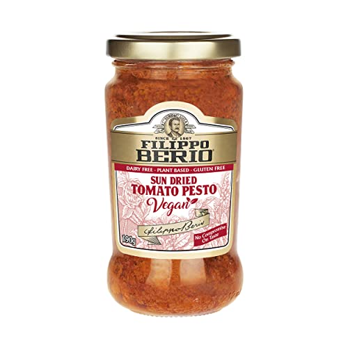 Image of Filippo Berio Sun Dried Tomato Pesto Vegan • Dairy Free • Plant Based • Gluten Free, 6.7 oz ℮ 190 g, 6 Pack
