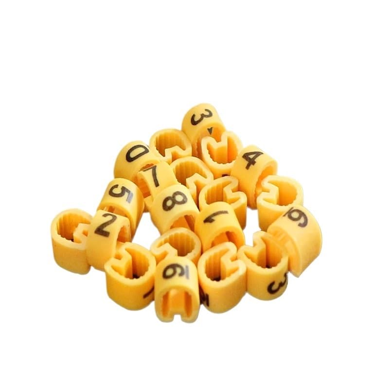 Etiquetas Para Cables 10 kits de enrejado con marcadores cable amarillos for terminales tubería diámetro(10mm2 100PCS)
