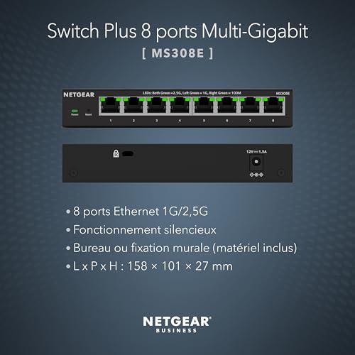 Switch 8 Ports 2,5G NETGEAR MS308E Ethernet Multi-Gigabit Manageable