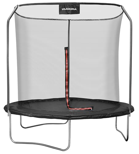 HUDORA Trampolin First in versch. Größen - Trampolin Outdoor mit UV-Stabiler Randabdeckung & Sicherheitsnetz - Gartentrampolin für Kinder & Erwachsene - hochwertiges Kindertrampolin