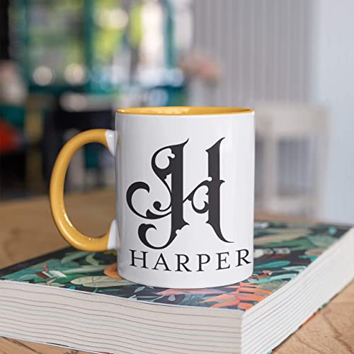 Initial Coffee Mug With Name, 11 Oz / 15 Oz Custom - 9 Colors - Personalized Mugs For Women, Ceramic Coffee Mug Tea Cup For Office And Home Use, Perfect Monogram Gift, Taza Personalizadas #TOP5